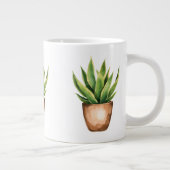 Snake Plant Line Drawing Minimalist Mug ジャンボコーヒーマグカップ (右)