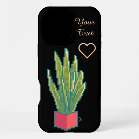 Snake plant, pixel art iPhoneケース (裏面)
