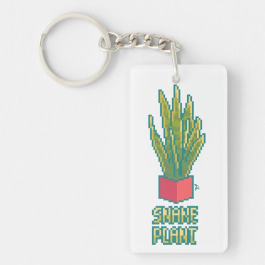 Snake plant Pixelart, Pixel Art キーホルダー (正面)