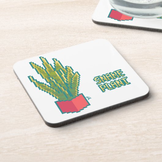 Snake plant Pixelart, Pixel Art コースター (左側)