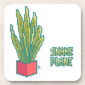 Snake plant Pixelart, Pixel Art コースター (正面)