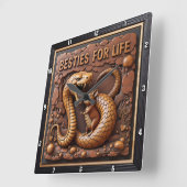 Snake Rat Coiled Besties スクエア壁時計 (傾斜)