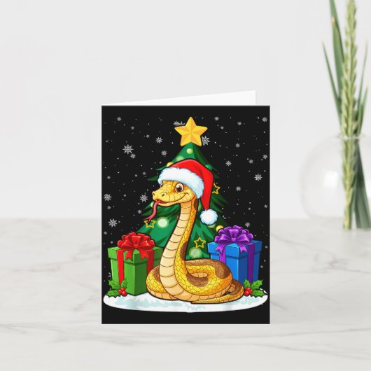 Snake Santa Hat Christmas Pajama Cute Animal Snowf カード (正面)