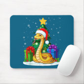 Snake Santa Hat Christmas Pajama Cute Animal Snowf マウスパッド (マウス)