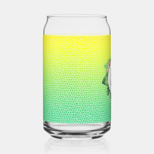 Snake Scales and Tropical Fauna Wreath Monogram ガラス缶 (右)