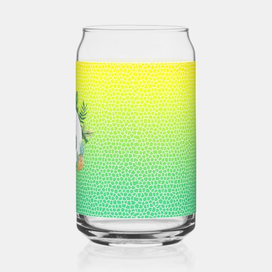 Snake Scales and Tropical Fauna Wreath Monogram ガラス缶 (左)