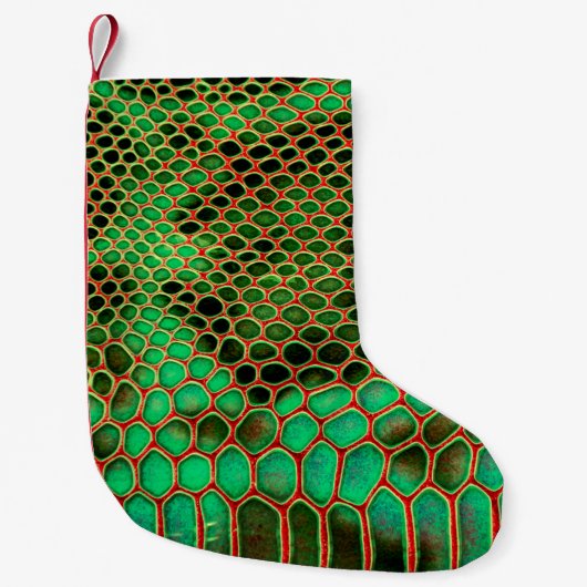 Snake skin background スモールクリスマスストッキング (正面)
