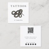 Snake Tattoo ArtistカスタムソーシャルメディアQRコード スクエア名刺 (正面/裏面)