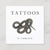 Snake Tattoo ArtistカスタムソーシャルメディアQRコード スクエア名刺 (正面)