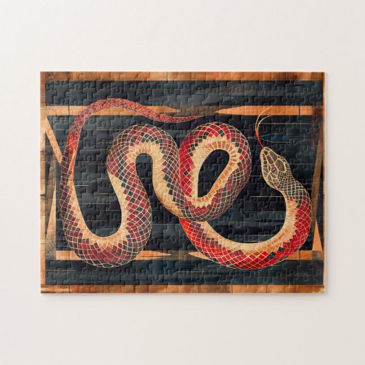 Snake Totem – Transformative Deco Symbol ジグソーパズル (横)