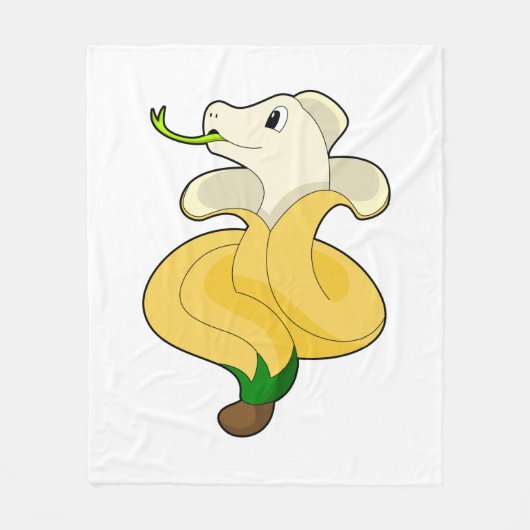 Snake with Banana フリースブランケット (正面)