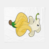 Snake with Banana フリースブランケット (正面(横))