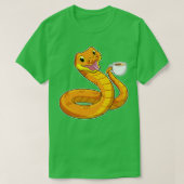 Snake with Cup of Coffee 2 Tシャツ (デザイン正面)