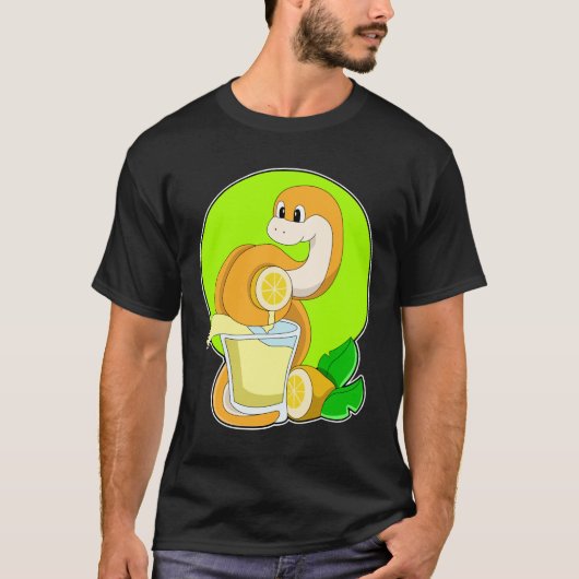 Snake with Glass of Lemon juice Tシャツ (正面)