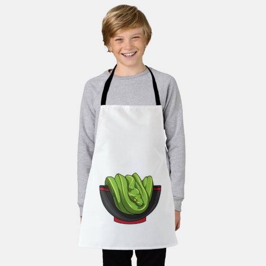 Snake with Ramen Bowl エプロン (着用した状態)