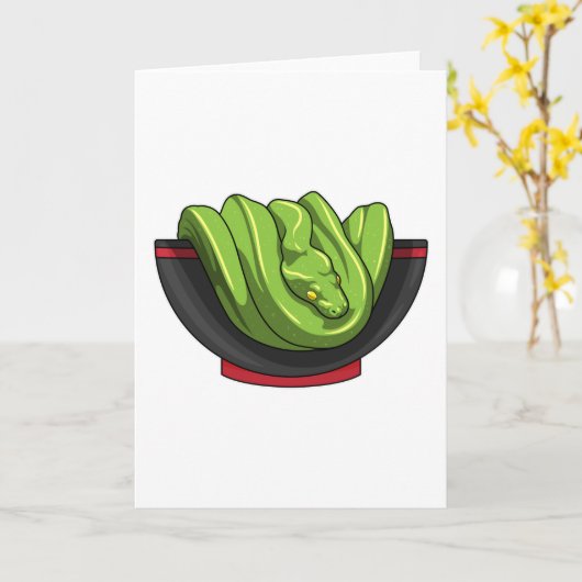 Snake with Ramen Bowl カード (黄色い花)