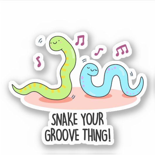 Snake Your Groove Thing おもしろい Disco Pun シール (正面)