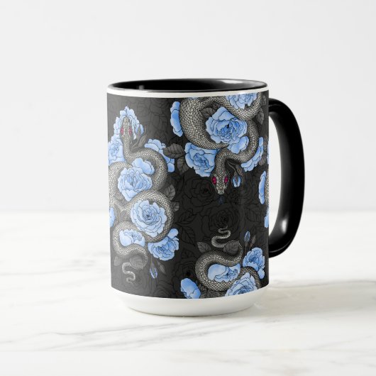 Snakes and blue roses マグカップ (正面右)