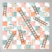 Snakes and ladders board game kids ポスター (正面)