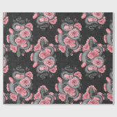 Snakes and  peach roses ラッピングペーパー (フラット)