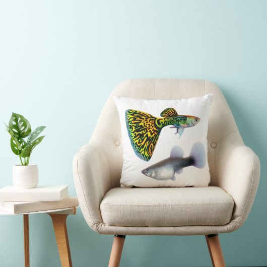 Snakeskinのコブラの空想のグッピーの魚の枕 クッション (椅子)