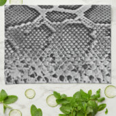 Snakeskinのデザイン、スネークスキンのプリントパターン キッチンタオル (折り畳み)