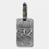 Snakeskinのデザイン、スネークスキンのプリントパターン ラゲッジタグ (裏面縦)