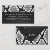 Snakeskinの灰色、白く、および黒いモノグラムの 名刺 (正面/裏面)