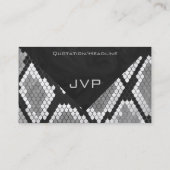 Snakeskinの灰色、白く、および黒いモノグラムの 名刺 (裏面)