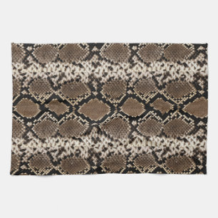 Snakeskinエキゾチックでフェイクな写真パターン キッチンタオル