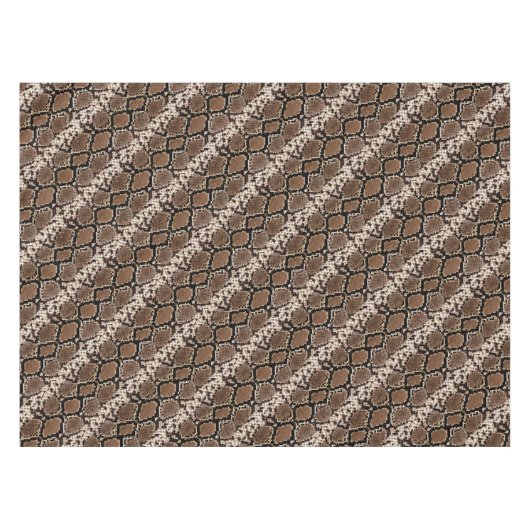 Snakeskinエキゾチックでフェイクな写真パターン テーブルクロス (正面(横))
