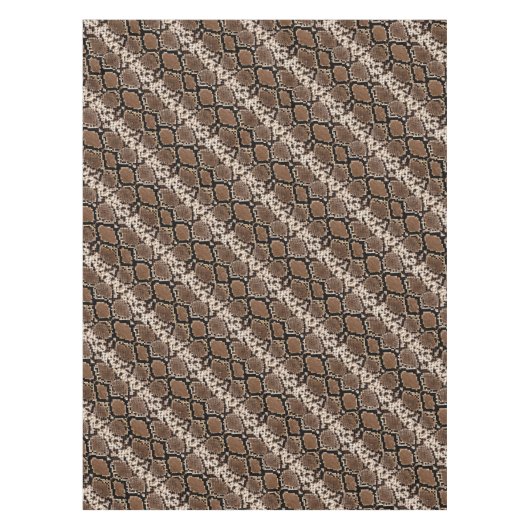 Snakeskinエキゾチックでフェイクな写真パターン テーブルクロス (正面)