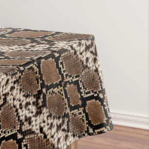 Snakeskinエキゾチックでフェイクな写真パターン テーブルクロス
