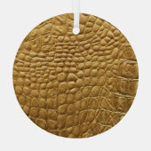 Snakeskinテクスチャ：ワイルドバックグラウンドデザイン。 ガラスオーナメント (裏面)