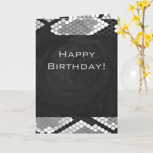 Snakeskin Gray、White、Black モノグラムの カード (黄色い花)