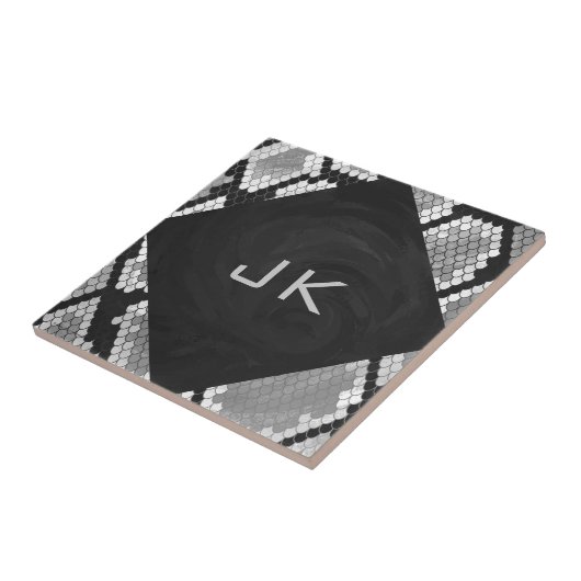 Snakeskin Gray、White、Black モノグラムの タイル (側面)