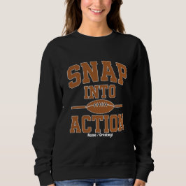 Snap Into Action Retro Football Game Day Design スウェットシャツ