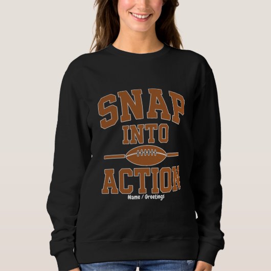 Snap Into Action Retro Football Game Day Design スウェットシャツ (正面)