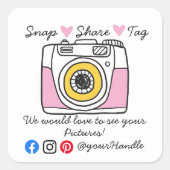 Snap & Share サンクス ソーシャルメディア 配送 スクエアシール (正面)