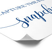 Snapchat結婚のサインネイビーブルー書 ポスター (角)