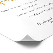 Snapchat geofilter金ゴールド白結婚のサイン ポスター (角)