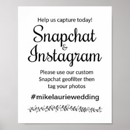 Snapchat Instagramハッシュタグ結婚のサイン – Rochester ポスター