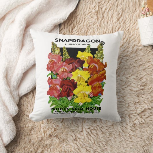 Snapdragonのヴィンテージの種の包み クッション (ブランケット)