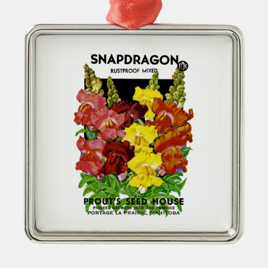 Snapdragonのヴィンテージの種の包み メタルオーナメント (正面)