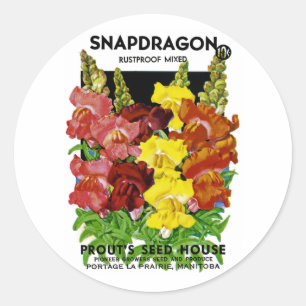 Snapdragonヴィンテージシードパケット ラウンドシール