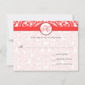 Snapdragon Coral Wedding RSVP (正面)