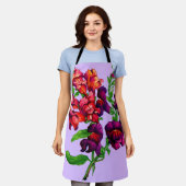 snapdragon flowersプリント エプロン (着用した状態)