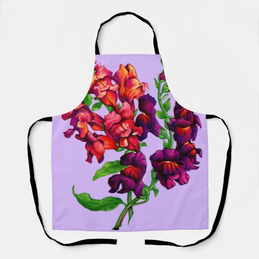 snapdragon flowersプリント エプロン (正面)
