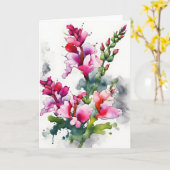 Snapdragon - Watercolor flowers カード (黄色い花)