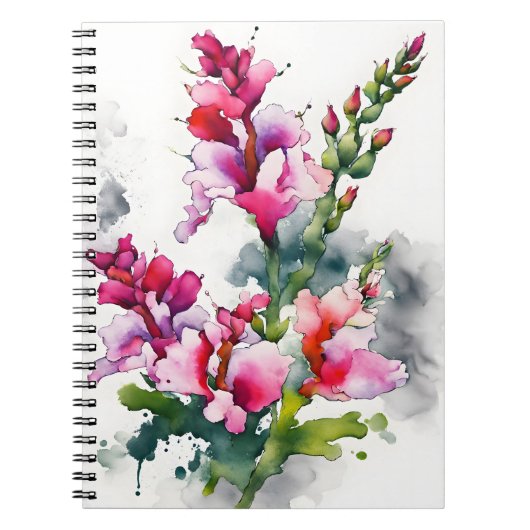 Snapdragon - Watercolor flowers ノートブック (正面)